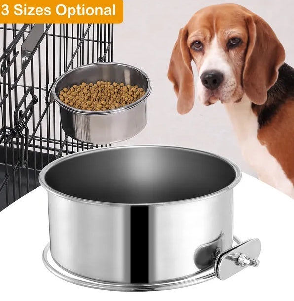 Tainless Steel Dog Bowl Pets Hanging Food Bowl Detachable Pet - 5 - CJ