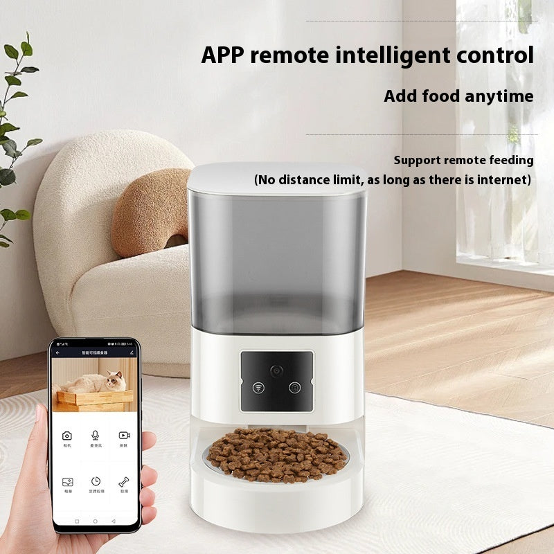 Timing Quantitative Remote Control Automatic Pet Feeder Cat Food Dog Food Intelligent Feeding Machine - 0 - CJ