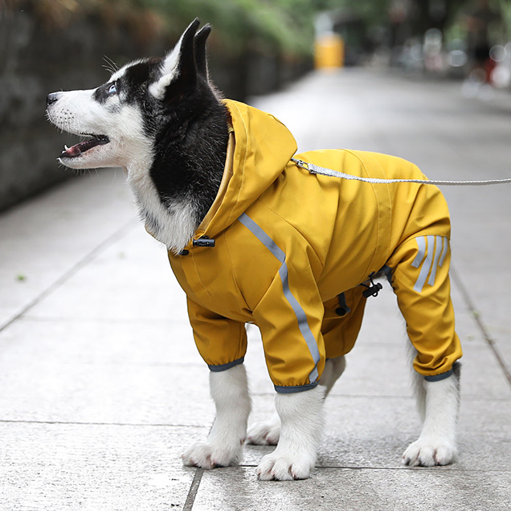 Dog Raincoat With Reflective, Waterproof Dog Rain Jacket With Hood, Leash Hole, Reflective Strap For Small Medium Dogs, Lightweight Puppy Clothes - 5 - CJ