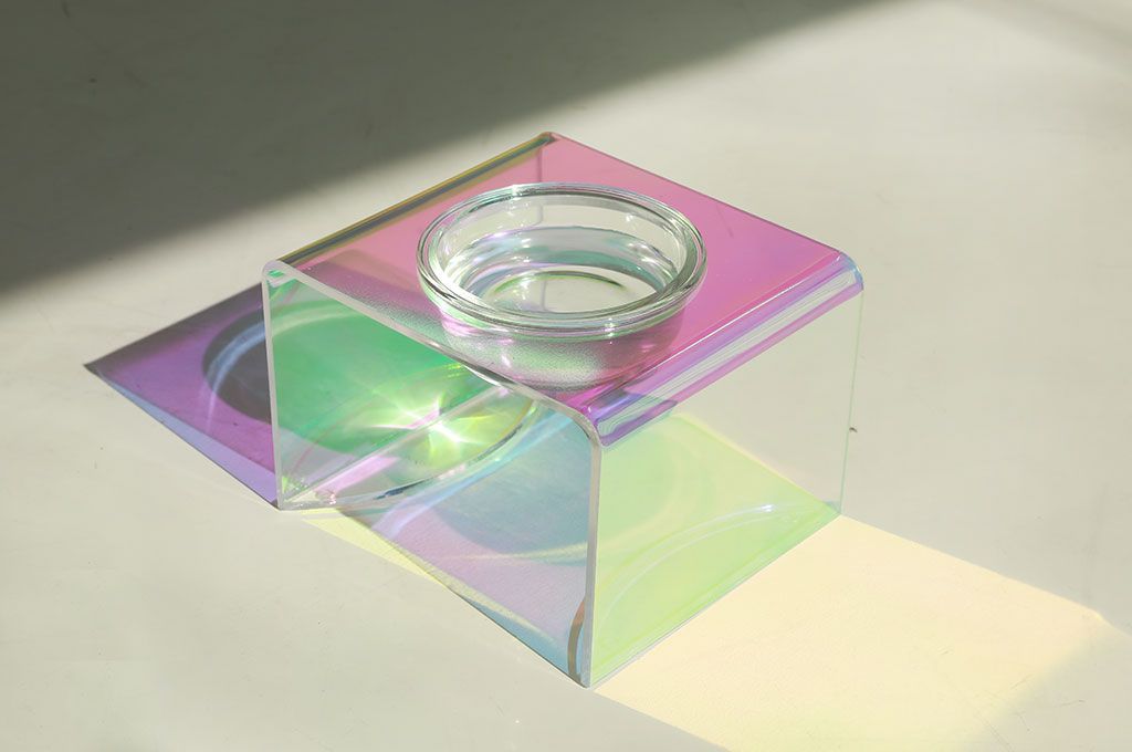 Acrylic Pet Dazzling Bowl Food Basin Small Dog - 0 - CJ