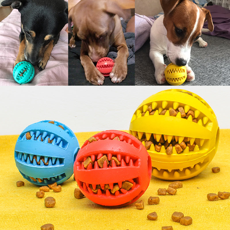 Pet Slow Feeder Dog Toy Cute Funny Rubber Dog Ball Toy - 0 - CJ