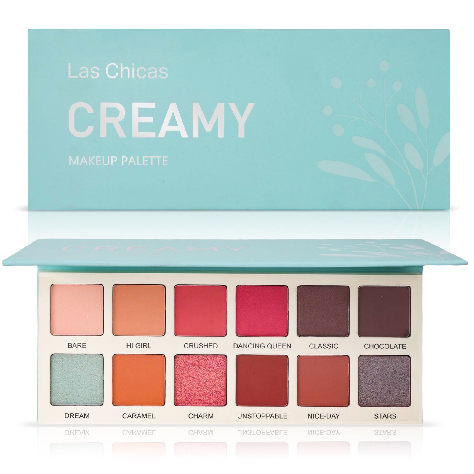 Las Chicas High Pigment Silky Hydroxybenzophenone Non - Vegan Cruelty - Free Cream 12 - Color Eyeshadow Palette Makeup Palette - 5 - CJ