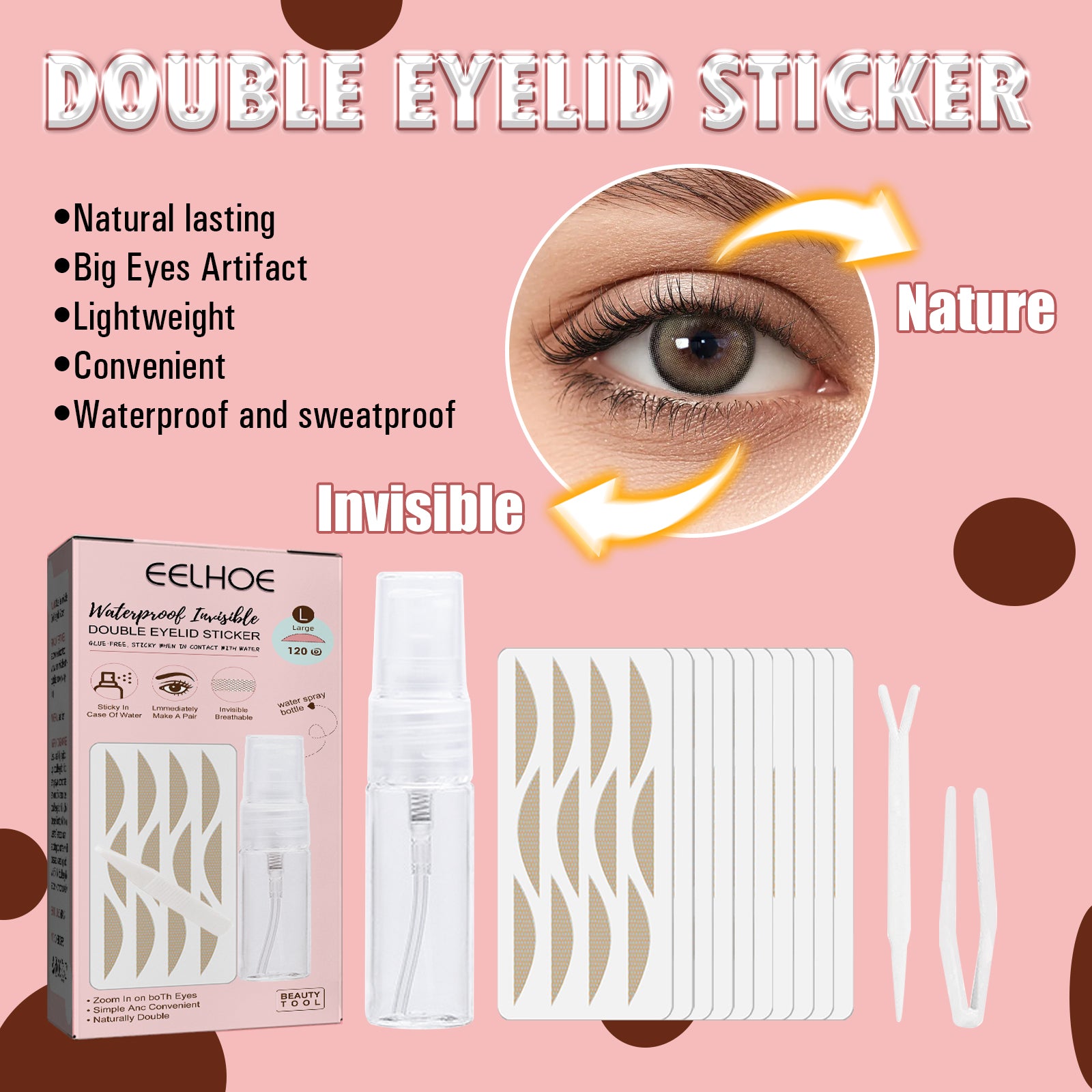 EELHOE Lace Non - trace Double Eyelid Tape, Natural Non - trace Non - glue Lace Double Eyelid Tape - 5 - CJ