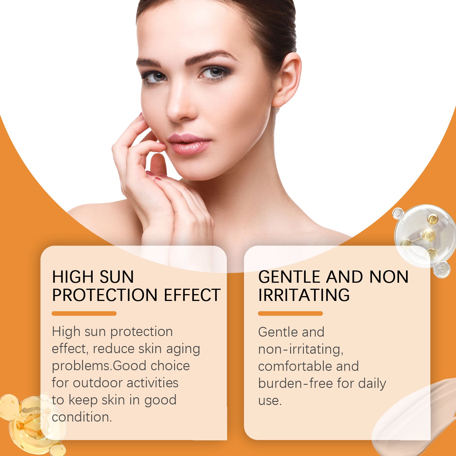OUHOE Vitamin C Protective Cream, Summer Outdoor Radiation Isolation Mild Refreshing Non - Sticky Moisturizing Protective Cream - 5 - CJ