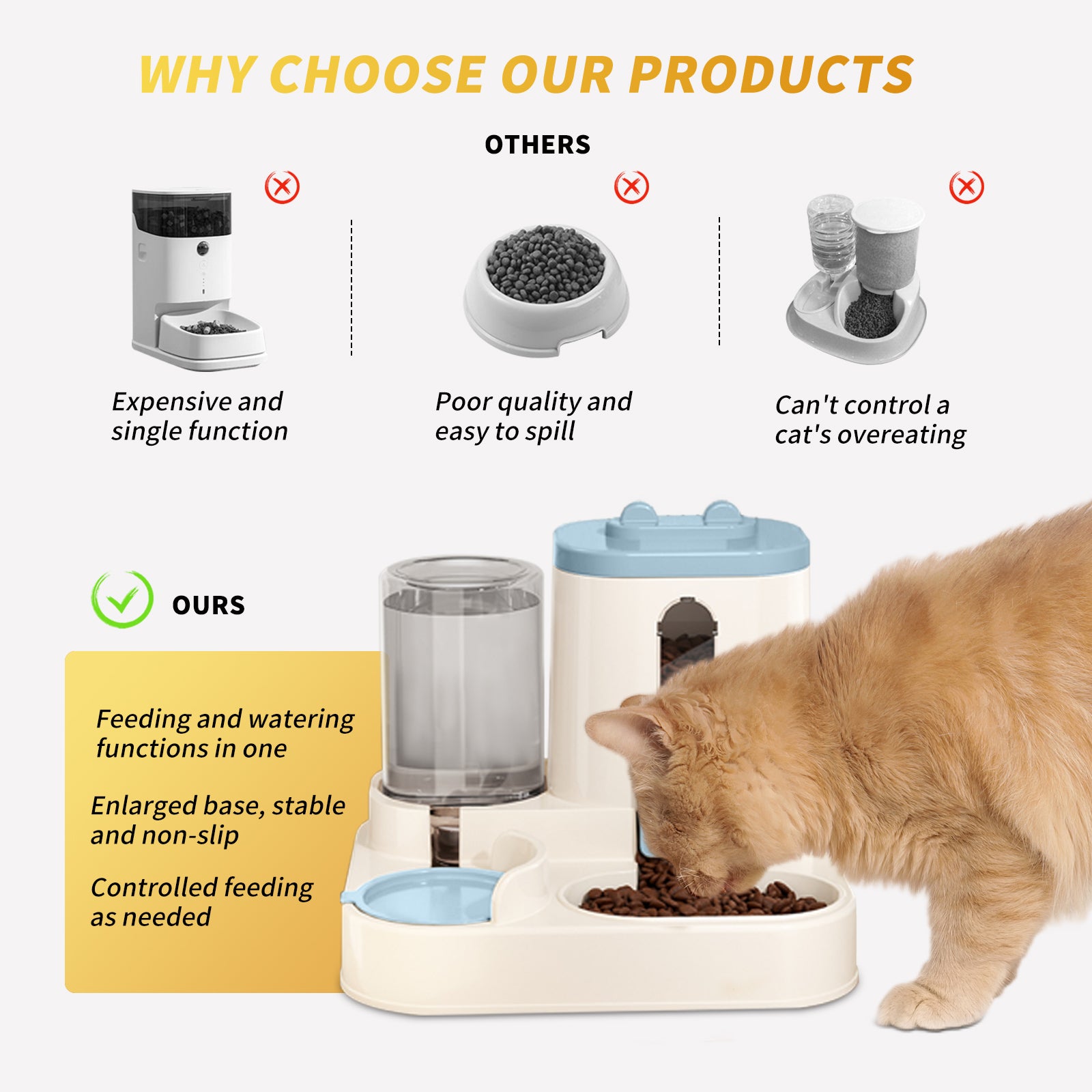 Fully Automatic 2in1 Cat Food Dispenser - Integrated Water And Food Feeding System - Cute Water Dispenser - 5 - CJ