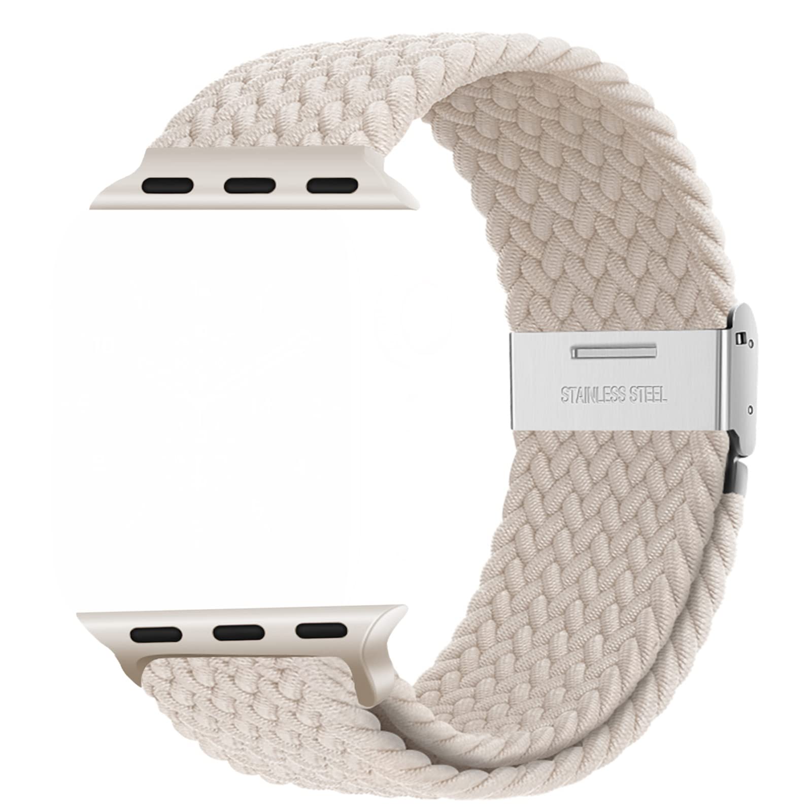 Nepfaivy Compatible With Apple Watch Band - 38mm 40mm 41mm 42mm 44mm 45mm 49mm Braided Stretchy Sport Band For Apple Watch Series SE 8 7 6 5 4 3 2 1, Women Men Nylon Fabric Elastic Loop Breathable Wat - 5 - CJ