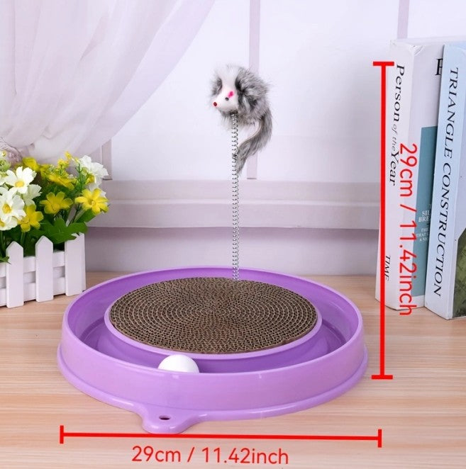 Multi - functional Cat Scratching Board With Ball Track, Various Colours Of Mat Board, Self - height Relief From Boredom To Tease The Cat, With Spring And Ball, Anti - scratch Furniture Artifacts, A Must - ha - 5 - CJ
