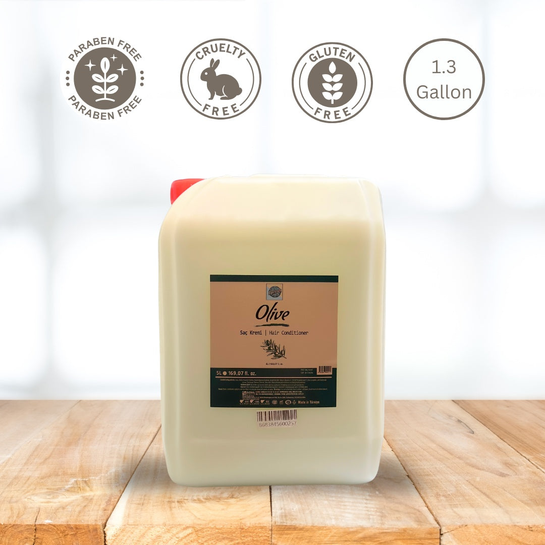Roomsium Olive Hair Conditioner - 1.3 Gallon - Paraben Free - Gluten Free - Cruelty Free - Bulk Refill For Hotels Spas & Salons - 5 - CJ
