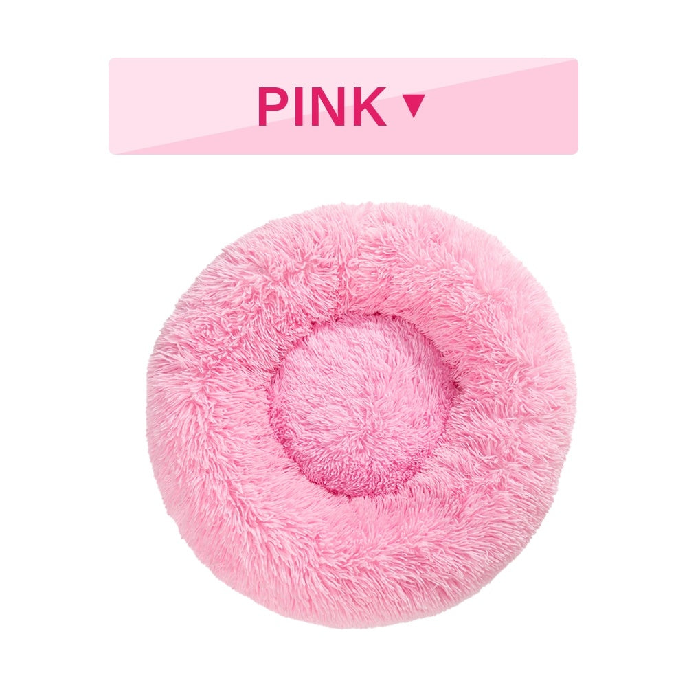 Fluffy Donut Dog Bed Warm Soft Long Plush Pet Cushion Dog House Cat Bed Washable Pet Sofa Mat Calming Samll Large Dog Beds - 4 - CJ