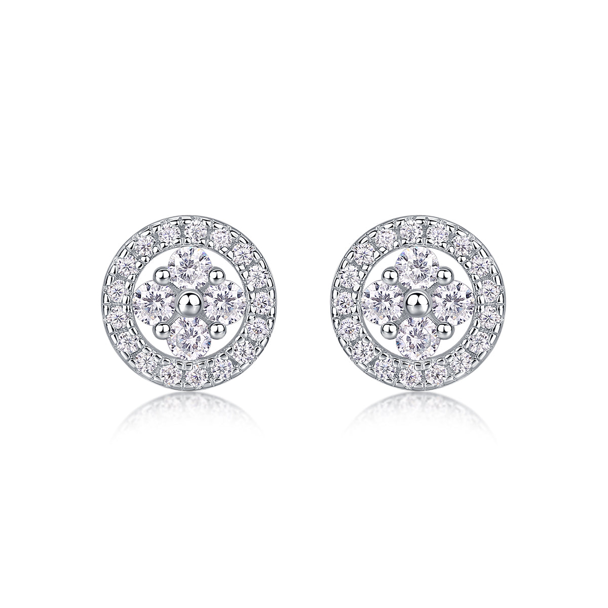 1Silver Osmanthus - Fashionable And Luxurious Diamond Jewelry Earrings Set With Moissanite S925 Sterling Silver And Platinum - plated Stud Earrings Prohibit TikTok sales - 5 - cjdropshipping