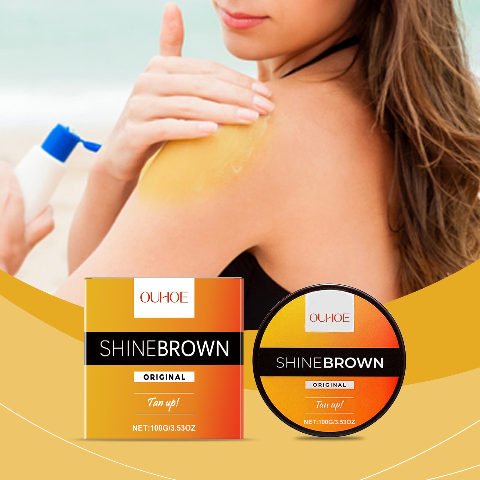 OUHOE Black Cream Aloe Vera Gel, Sunburn Repair Gel Summer Beach Tanning Lotion - 5 - CJ