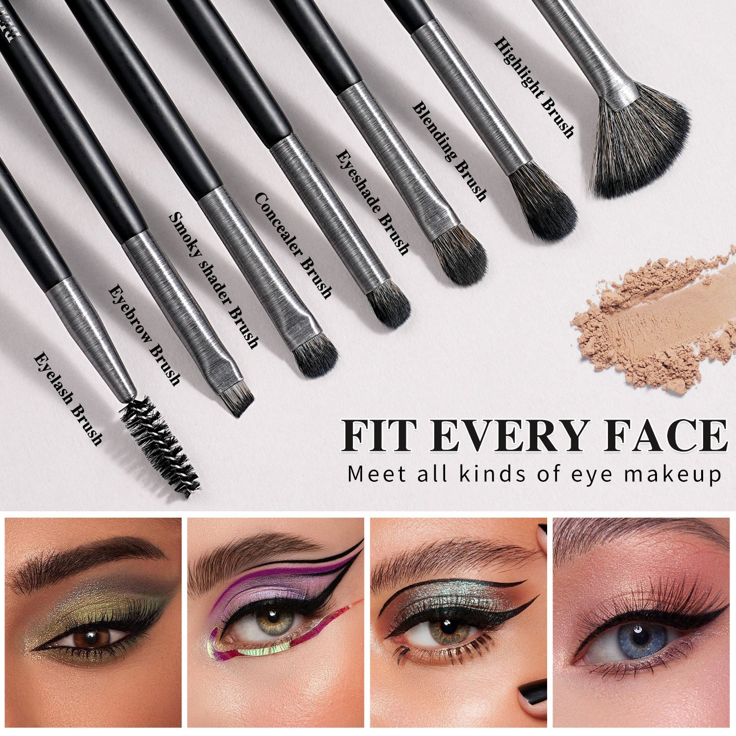 High - quality Makeup Brushes With Wooden Handles, Premium Natural 10pcs Makeup Brushes. - 5 - CJ
