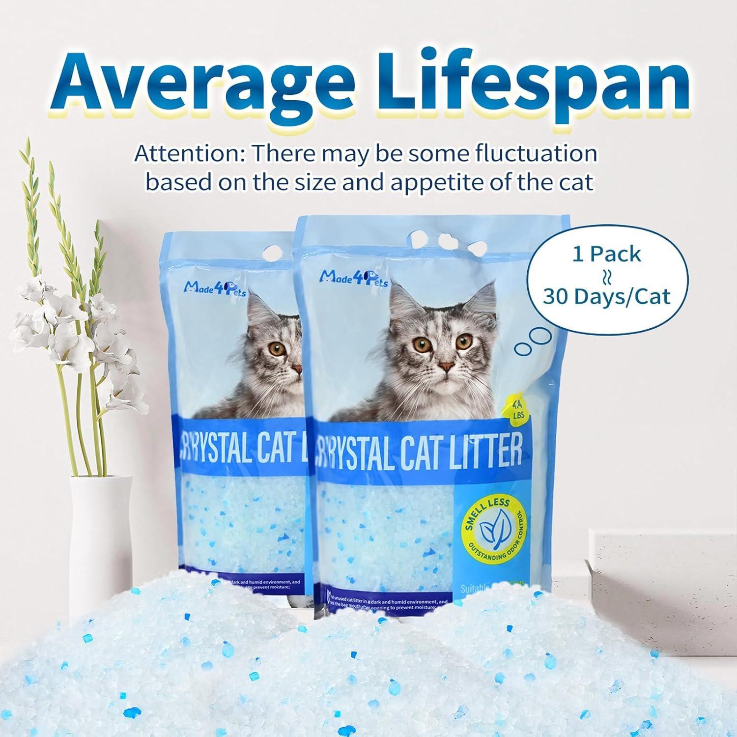 Crystal Cat Litter For Pets, No Caking, Odor Control, Light Weight, Low Dust, Easy To Use - 5 - CJ