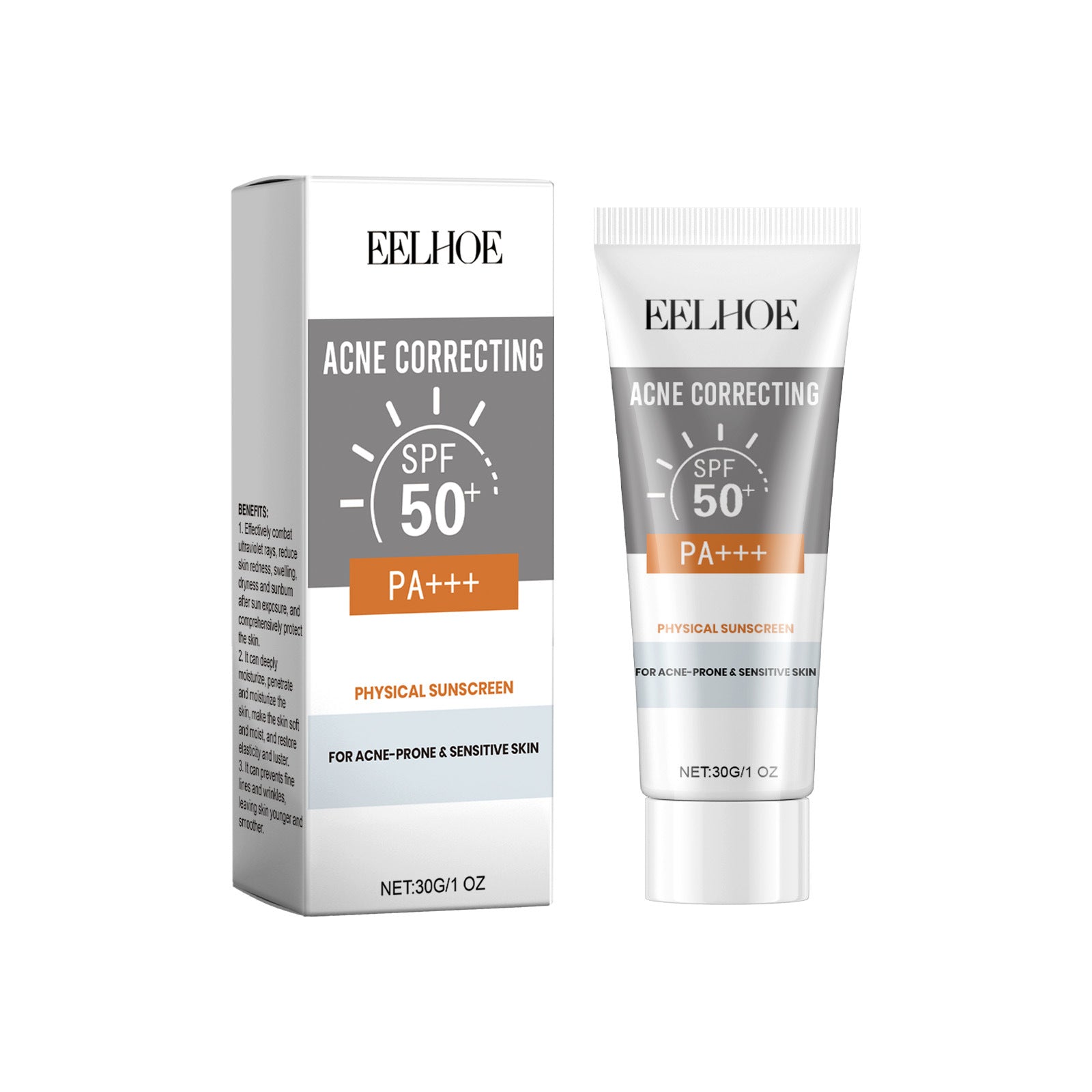 EELHOE Physical Sunscreen, Hydrating Sunblock Facial Skin Care Moisturizing And Nourishing Sunscreen - 5 - CJ