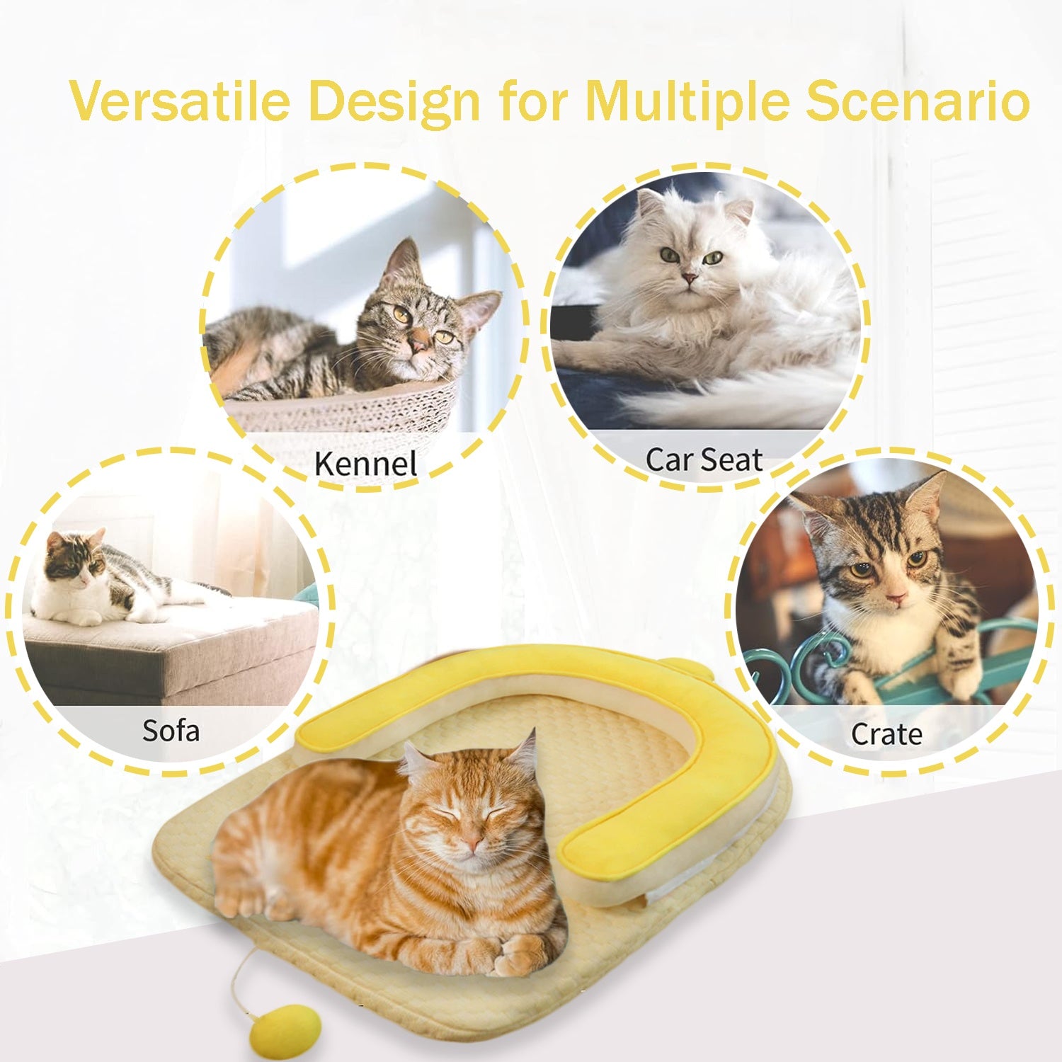 U - Shaped Cooling Pad For Cats And Dogs - Cat And Dog Neck Sleeping Pad, Summer Ice Feeling U - Shaped Headrest With Non - Slip Base, Washable Scratch - Resistant Polyester Cooling Pad - 5 - CJ