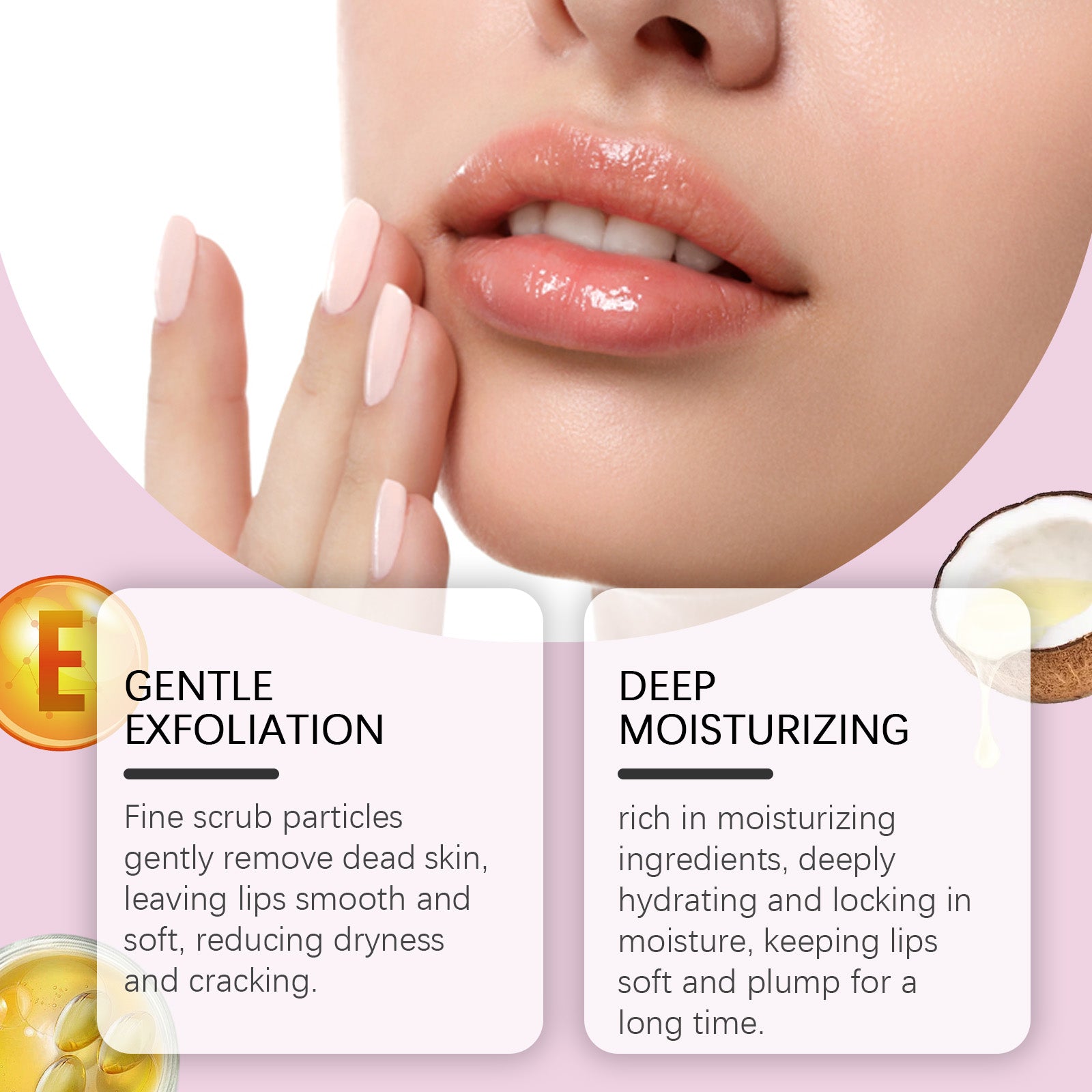 Wiyun Lip Scrub, Gentle Exfoliating And Hydrating Care Moisturizing And Tender Lip Scrub - 5 - CJ