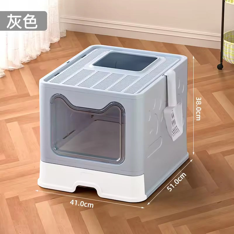 Front - entry Enclosed Extra - large Cat Litter Box With A Litter Collection Cover And A Large Scoop For Cats - 5 - CJ