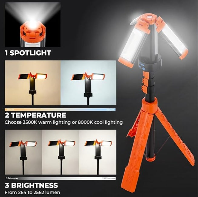 Light With Stand Triple Cordless LED - 5 - CJ