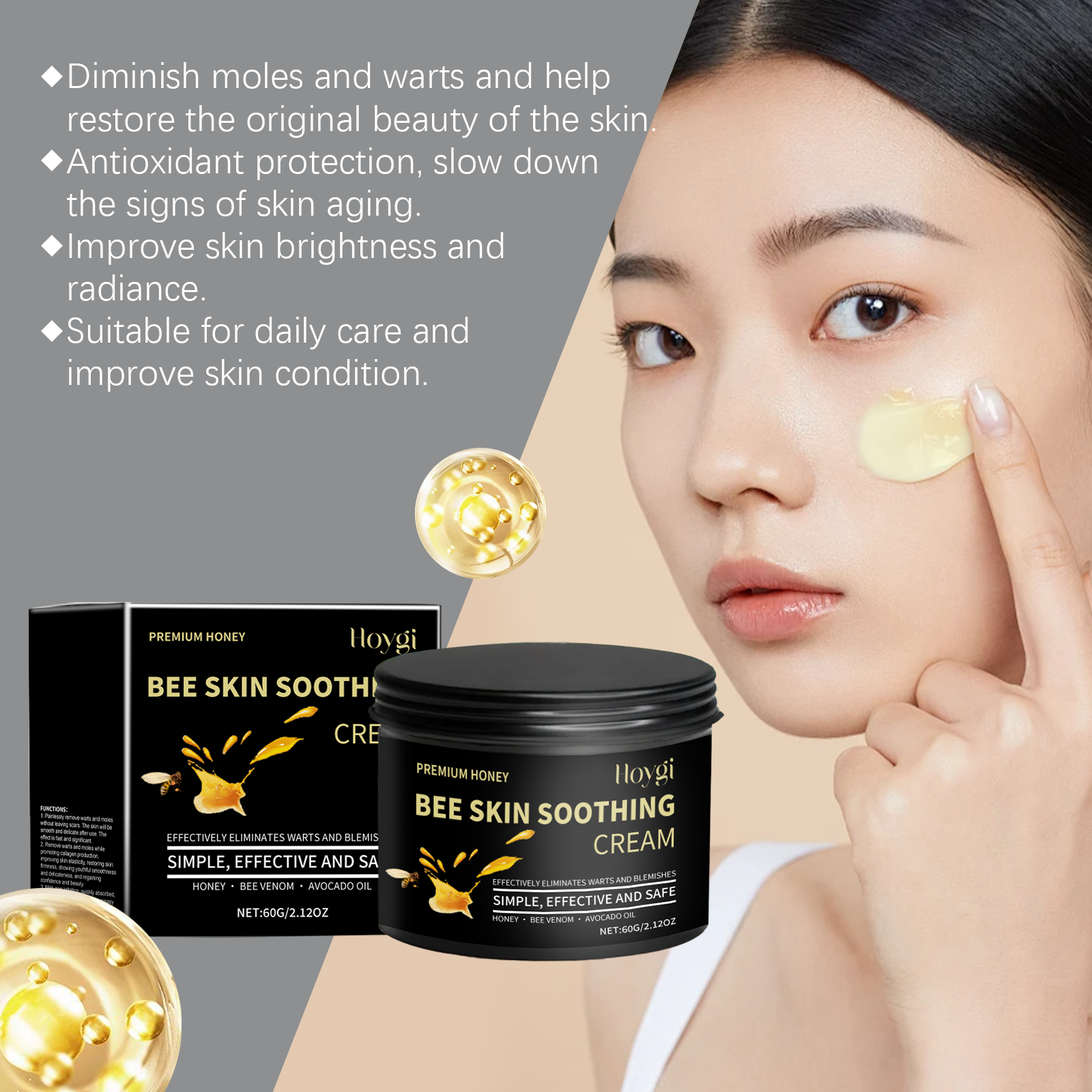 Hoygi Honey Moisturizing Skin Cream Hydrating, Moisturizing And Smooth Face Care Skin Gloss Moisturizing Cream - 5 - CJ