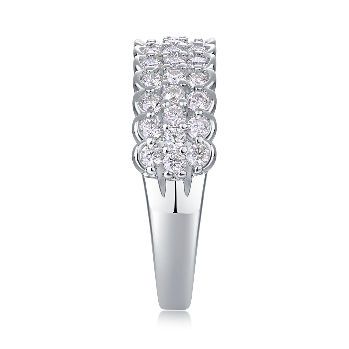 1Multi - row Diamond Ring Luxury Fashion Set Moissanite Silver Ring Prohibit Tk Sales - 5 - CJ