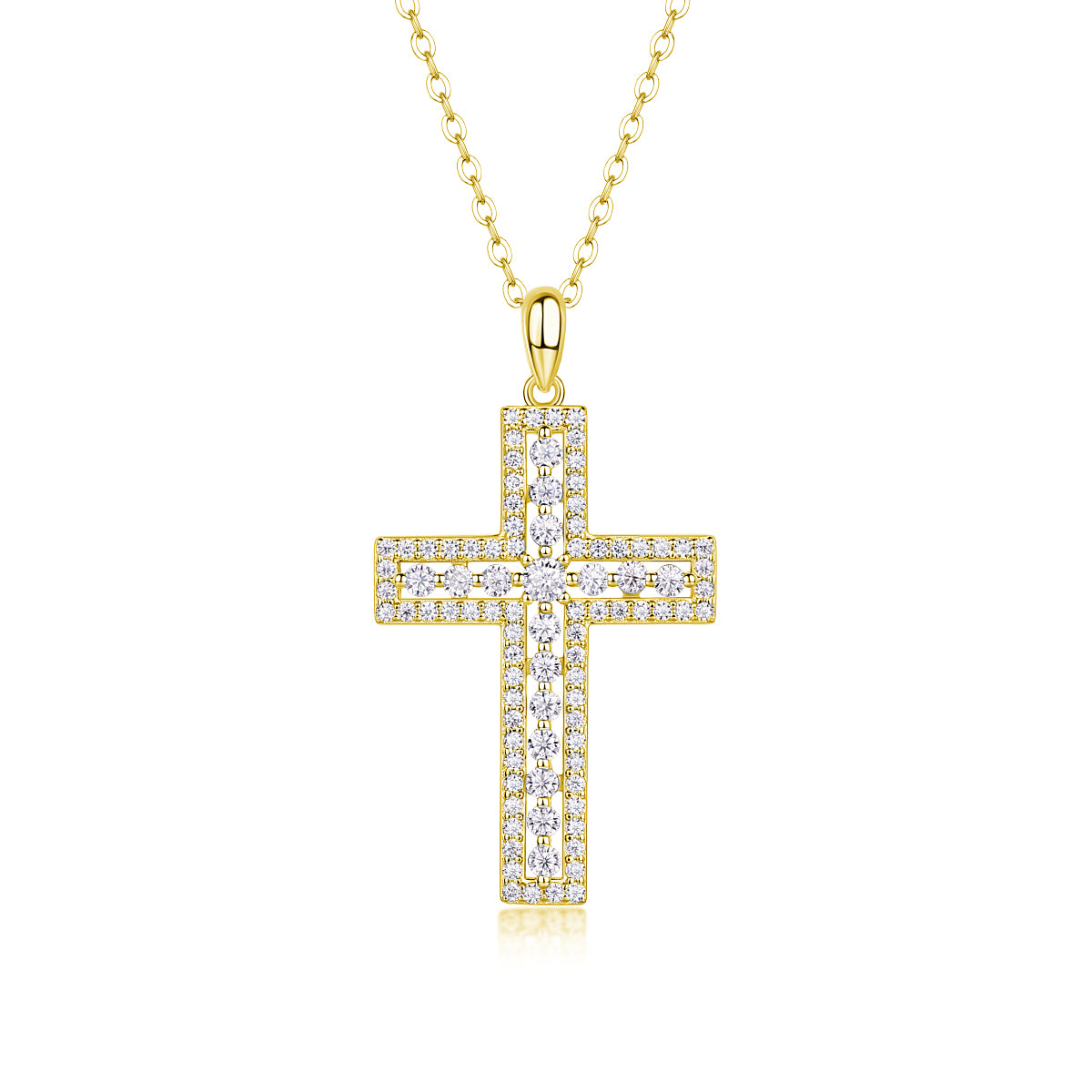 1Shelter - Fashionable Jewelry Pendant Set With Moissanite S925 Sterling Silver And Platinum - plated Cross Diamond, Moissanite Silver Jewelry Prohibit TikTok sales - 5 - CJ