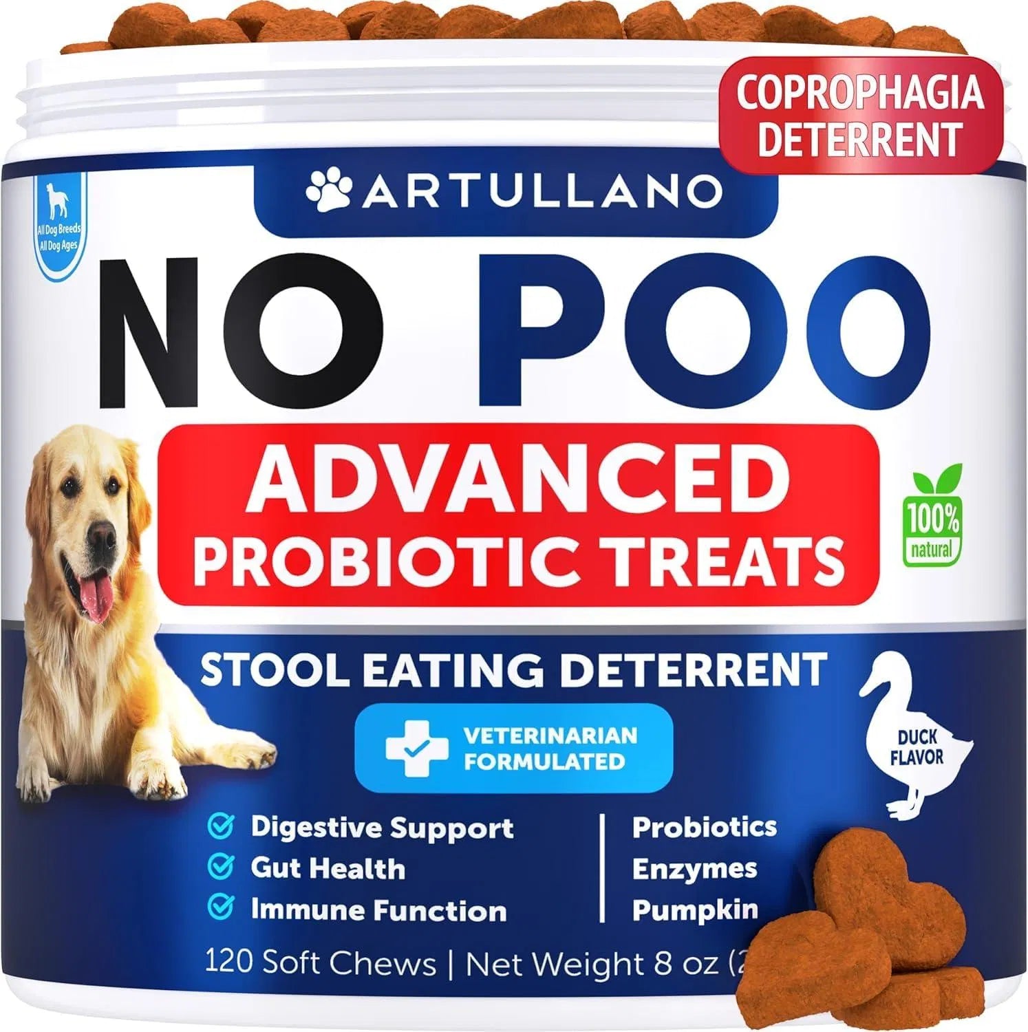 No Poo Chews For Dogs Puppy Coprophagia Stool Eating Deterrent Prevent Dog From Eating Poop Stop Eating Poop Treats With Probiotics & Enzymes Immune Digestive Gut Health Support Supplement - 5 - CJ