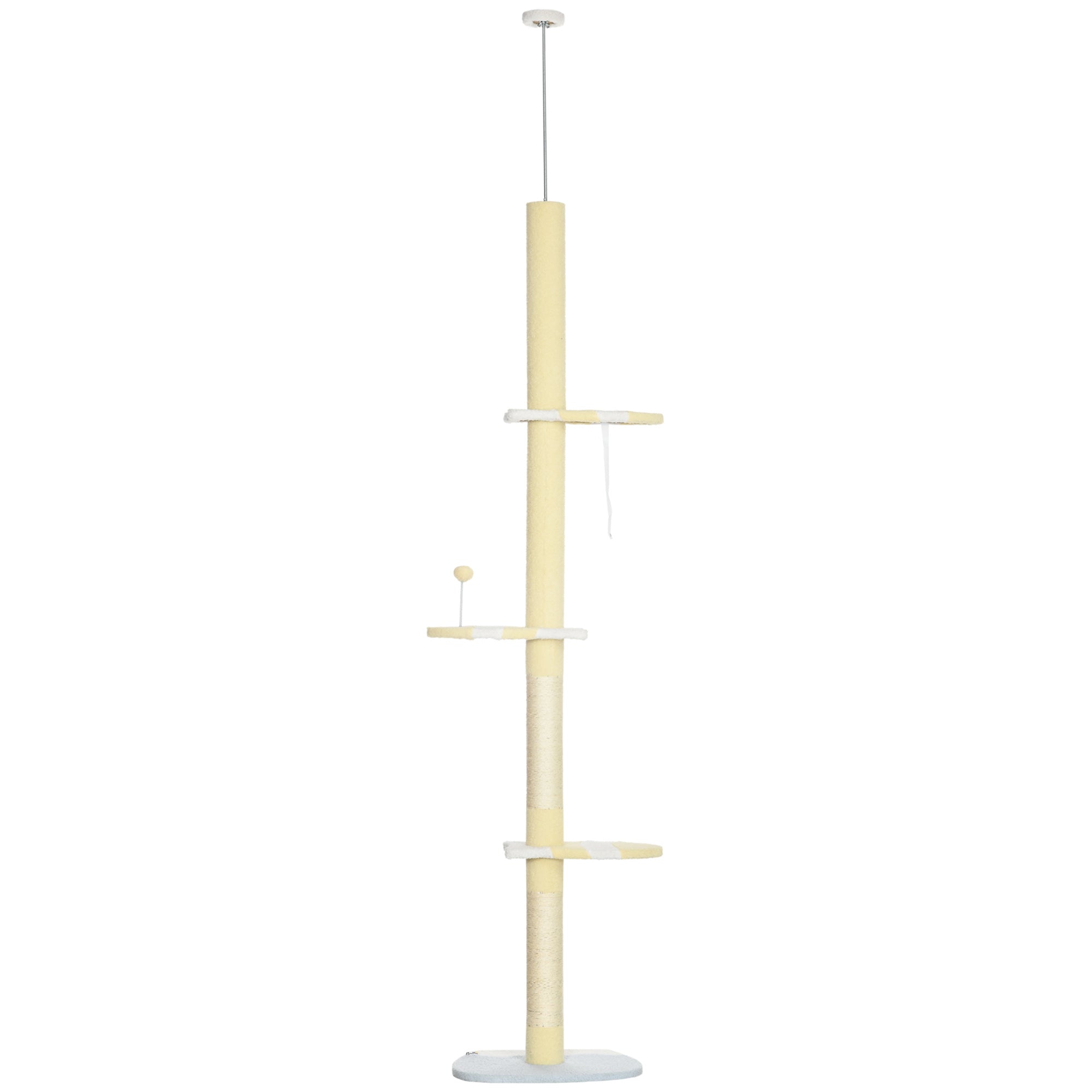 4 - Tier Floor to Ceiling Cat Tree Height Adjustable 87 - 103 Inch - 5 - CJ