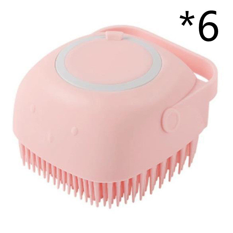 Silicone Dog Bath Massage Gloves Brush Pet Cat Bathroom Cleaning Tool Comb Brush For Dog Can Pour Shampoo Dog Grooming Supplies - 0 - CJ