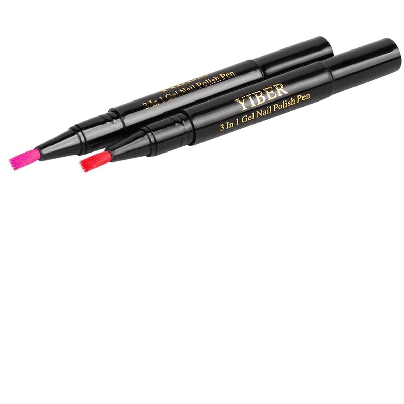5pcs Nail Polish Pen 3 In 1 One Step Glue Pen Multicolor - 0 - CJ