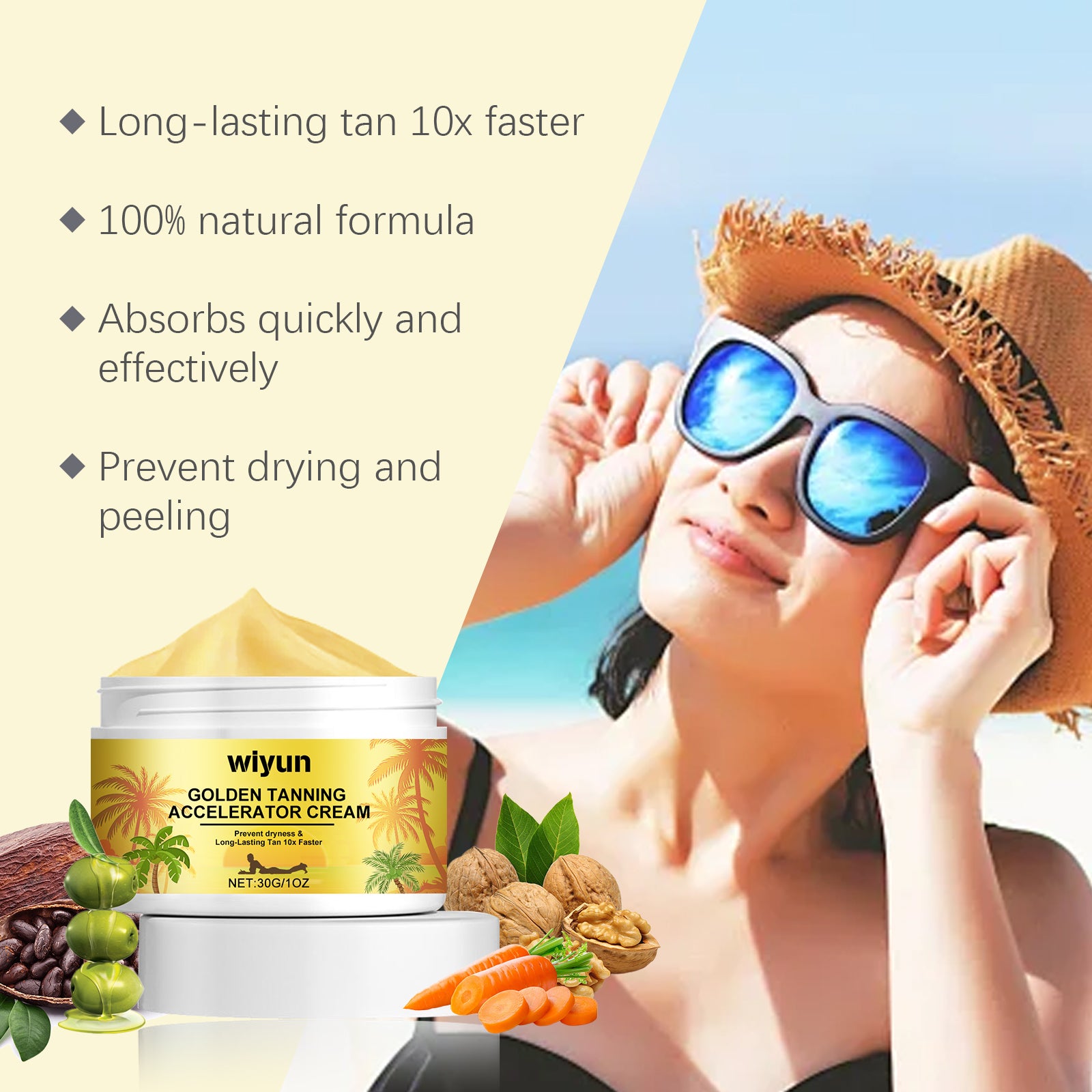 Wiyun Anti - Tanning Cream For Summer Outdoor Sunbathing To Even Out Skin Tone And Create A Wheat Tan Anti - Tanning Cream - 5 - CJ