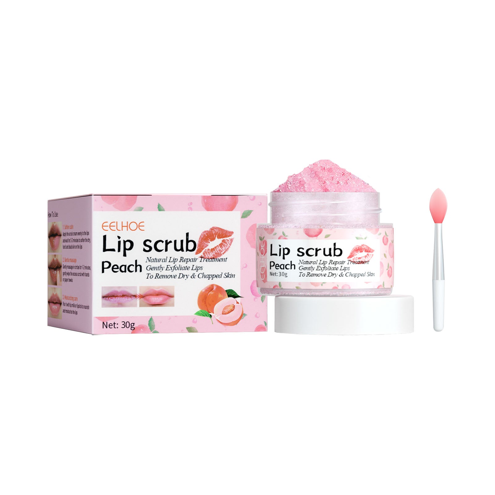 EELHOE Peach Lip Scrub For Fading Lip Lines, Removing Dead Skin, And Hydrating Moisturizing Lip Exfoliation - 5 - CJ