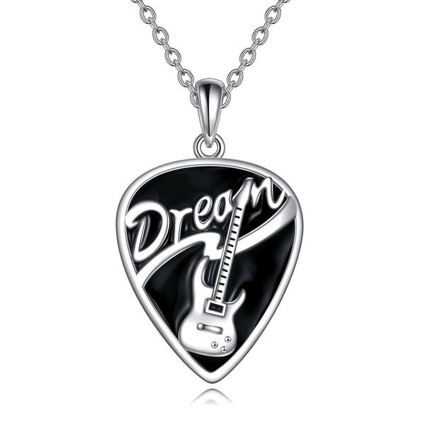 Sterling Silver Music Guitar Pick Pendant Necklace Jewelry Gifts for Women - 5 - cjdropshipping