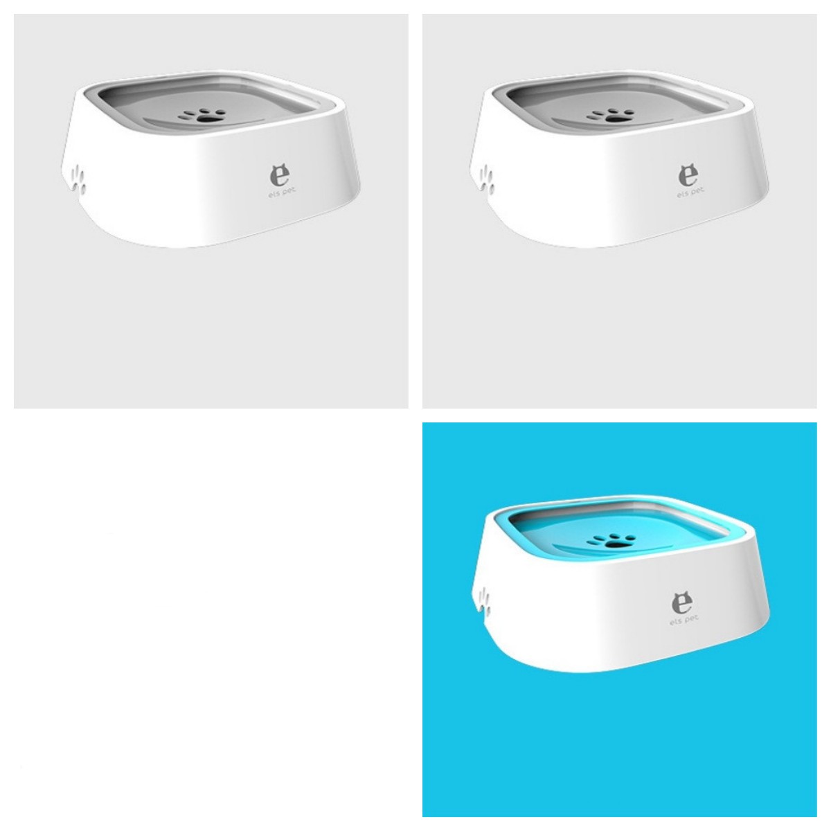 1.5L Cat Dog Water Bowl Carried Floating Bowl Anti - Overflow Slow Water Feeder Dispenser Pet Fountain ABS&PP Dog Supplies - 0 - CJ - 1Blue2Grey - CJGY102545413MN