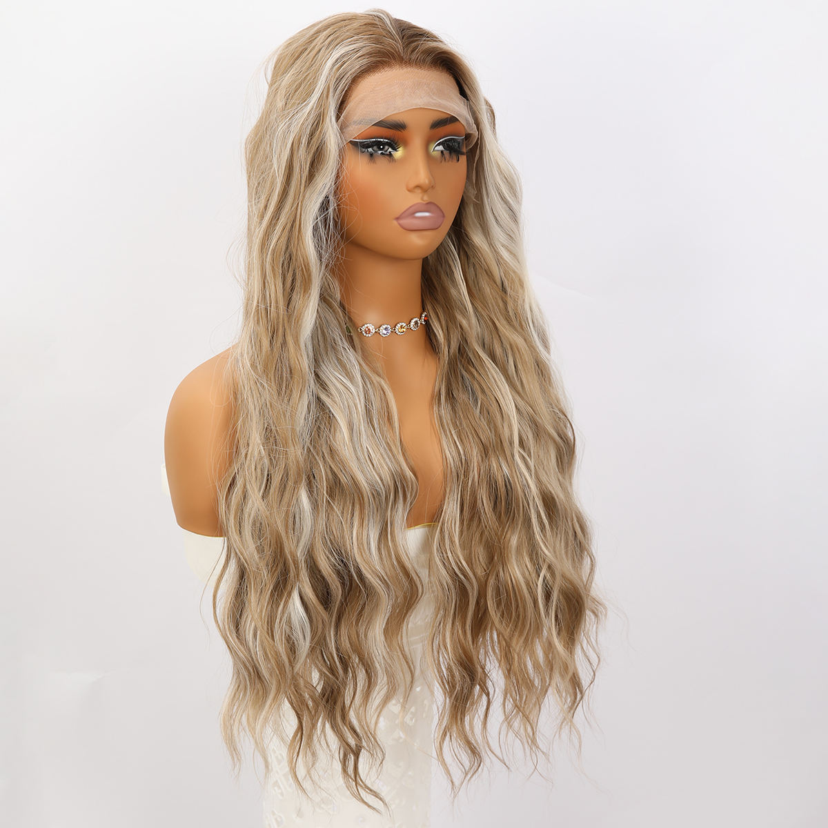 Brown Blonde Mixed High - gloss Lace Front T Part SM9208 Series Please Call Me For Actual Inventory - 5 - CJ