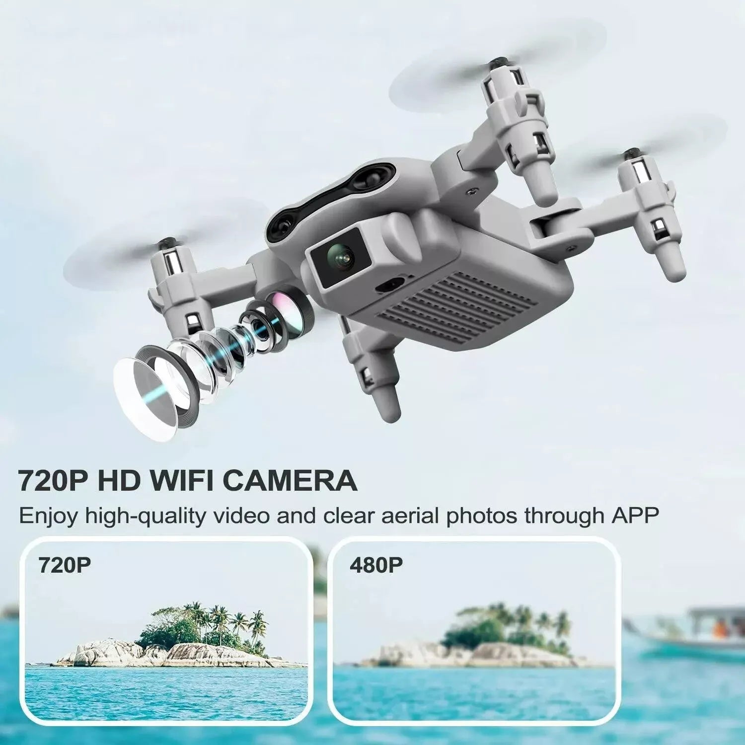 V9 Mini Drone For Kids Adults 720P HD FPV Camera, Foldable RC Quadcopter For Boys Girls With Altitude Hold, Headless Mode,Logistics Is Randomly Sent By UPS,USPS,FEDEX,Amazon Logistics. - 5 - CJ