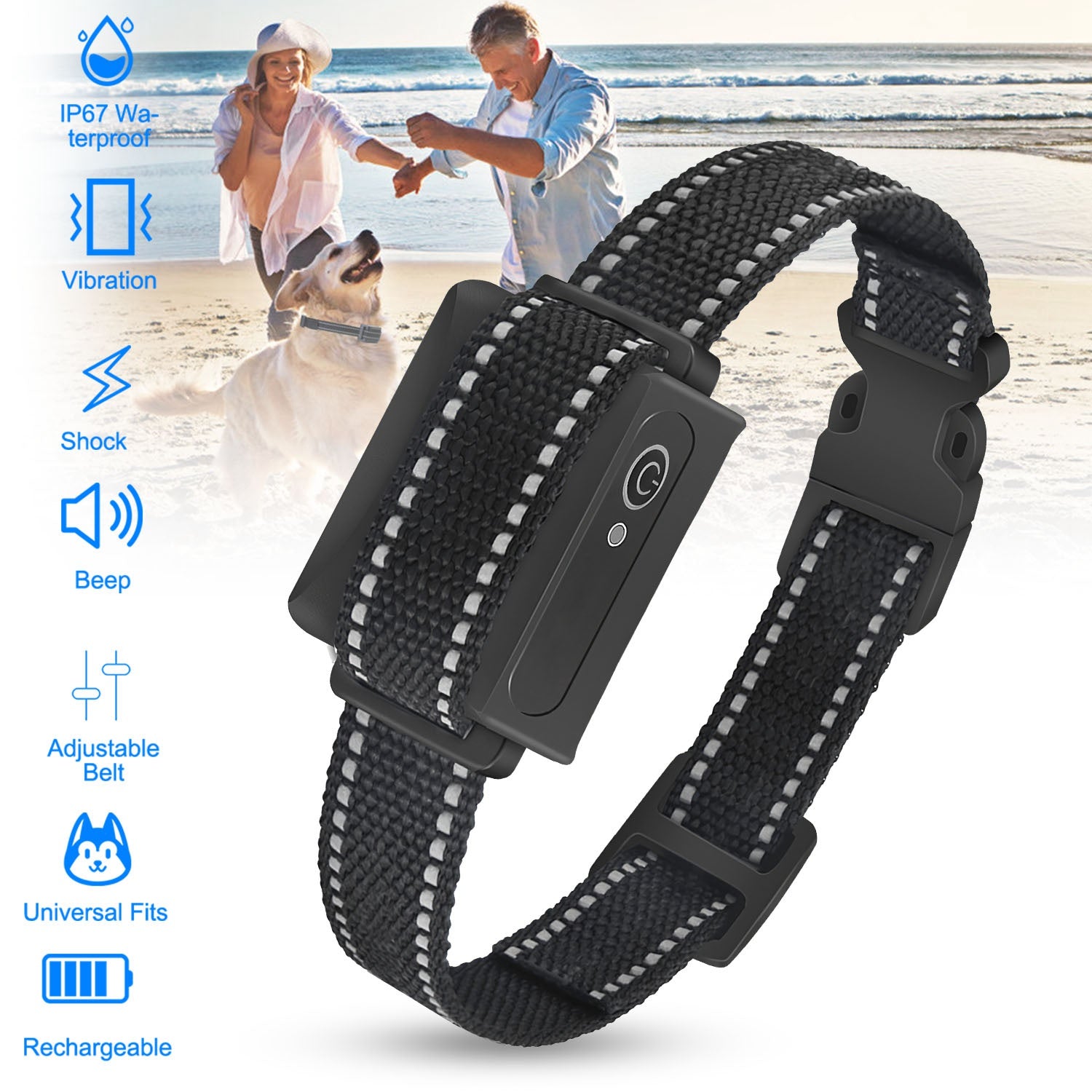Train Collar OR Receiver Only Options - 3280FT Dog Training Collar IP67 Waterproof Pet Beep Vibration Electric Shock Collar 3 Channels Rechargeable Transmitter Receiver Trainer With Flashlight - 5 - CJ