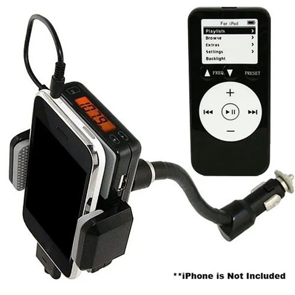 FM Transmitter Hands - free Car Charger With Remote Control Phone Stand 3.5 Mm Headphone Jack - 5 - CJ