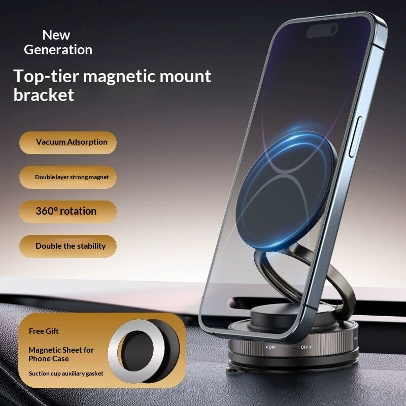 Magnetic Car Navigation Phone Holder Vacuum Sucker - 0 - CJ - K005 Black - CJYD243680708HS