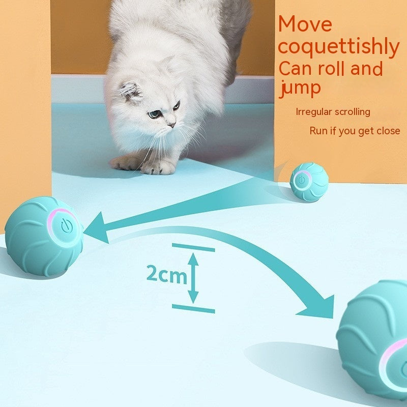 Smart Cat Toys Rolling Ball Pet Cat Owner Interactive Pets Toys Automatic Bouncing Ball USB Self Hi Teasing Kittens Jumping Ball - 0 - CJ