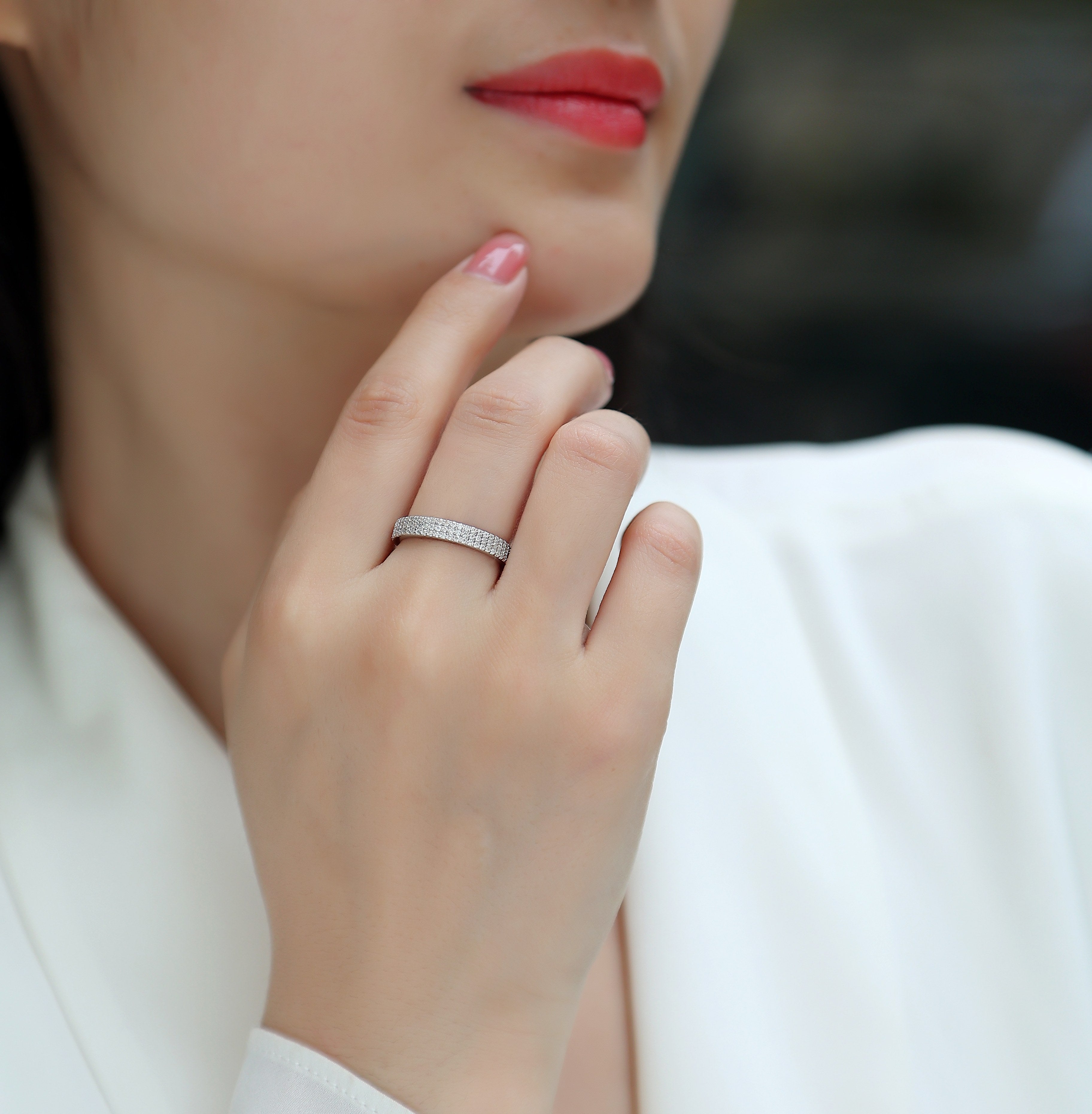 1Light Up The Moments - A Fashionable Jewelry Ring Set With Moissanite S925 Sterling Silver And Platinum - plated Diamond Prohibit TikTok sales - 5 - CJ