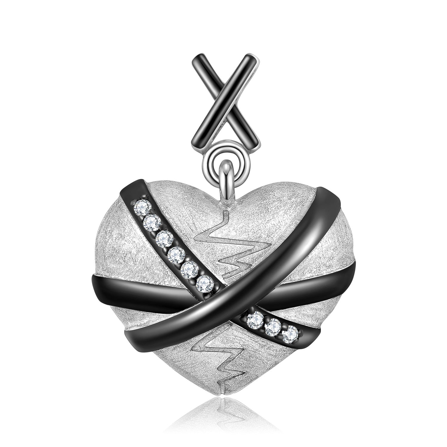 925 Sterling Silver Plating Repaired Heart Necklace Sad Chain Necklace - 4 - https://x.com/titan_prim62775J