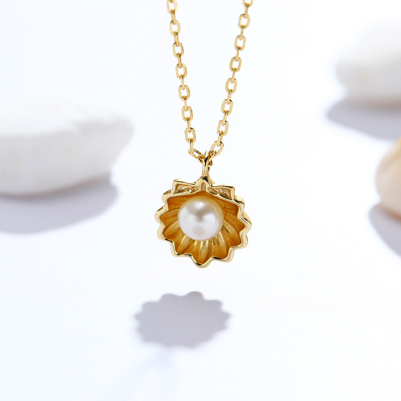 Natural Shell Jewelry Freshwater Pearl Frosted Necklace - 4 - https://x.com/titan_prim62775J