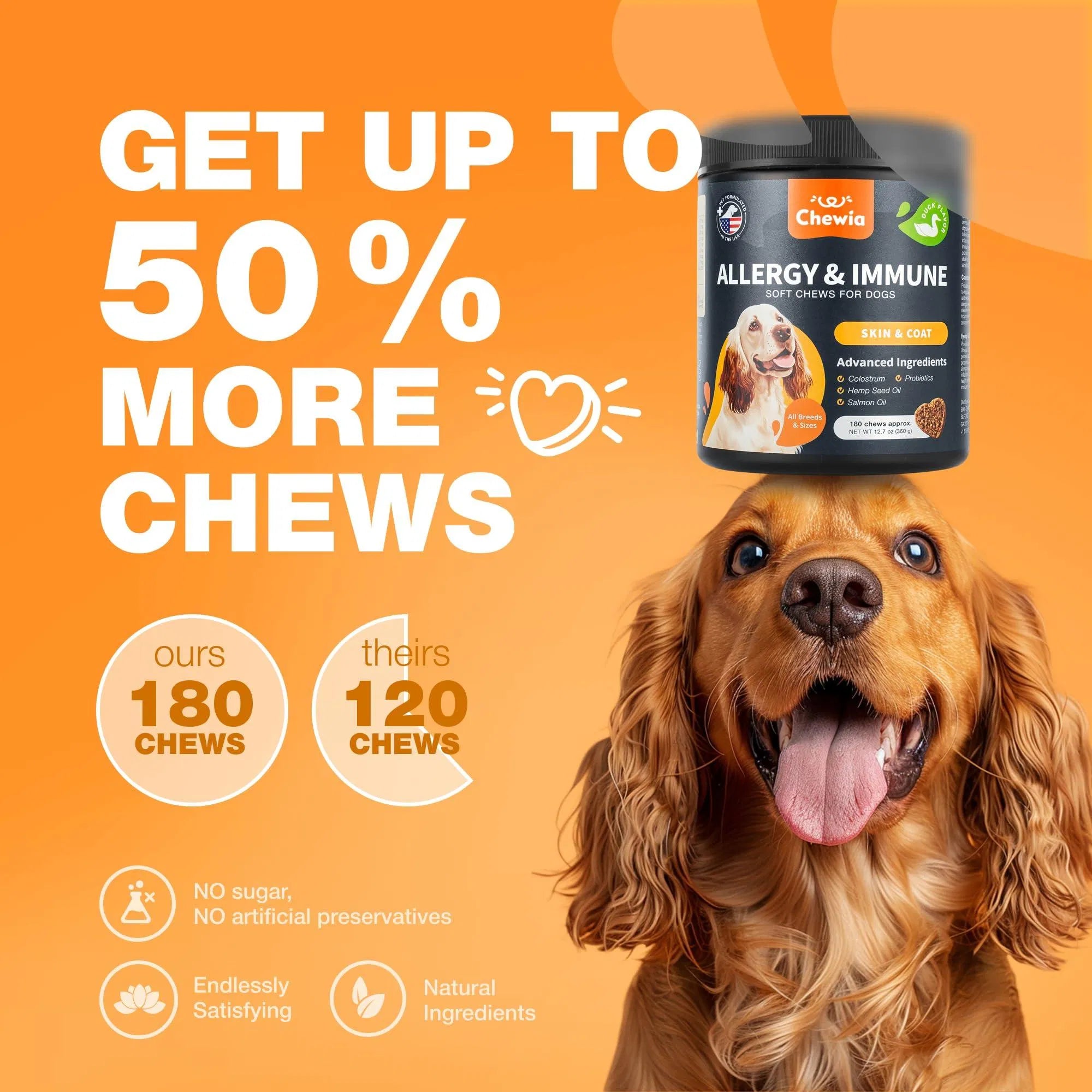 Dog Allergy Relief Chews Itch Relief For Dogs Anti Itch Dog Allergy Chews US Formulated Dog Itching Skin Relief With Salmon Oil Immune Health Seasonal Allergies & Hot Spots Support Treats - 5 - CJ