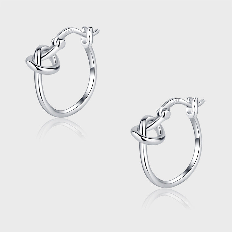 925 Sterling Silver Plain Earrings Small Earrings Female - 4 - CJ