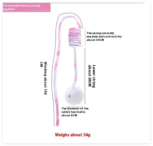 Cat Toy Self - Hi Sucker Spring Rabbit Hair Ball Interactive Play Pet Supplies Interactive Toys - 0 - CJ - Purple gradient - Spring rabbit fur ball - CJMY153256511KP