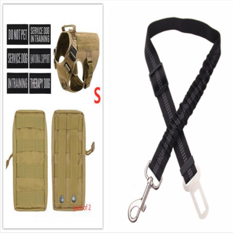 Military Tactical Dog Harness German Shepherd Adjustable Pet Dog Back - 0 - CJ - A - Set1 - CJJJCWGX00809 - A - Set1