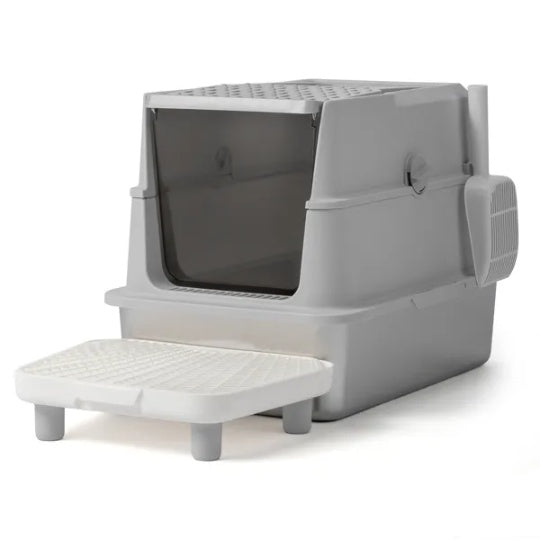 Stainless Steel Cat Litter Box, Covered Extra Large Cat Litter Box Enclosure, Metal Kitty Litter Boxes With Lid, Litter Scoop, And Filter Pedal, Anti - Leakage, Non - Stick, Easy To Clean - 5 - CJ