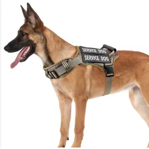 USLOCAL Tactical Service Dog Harness With Control Handle No Pulling Adjustable Reflective Pet Vest Harness Easy Walking Training - 5 - CJ