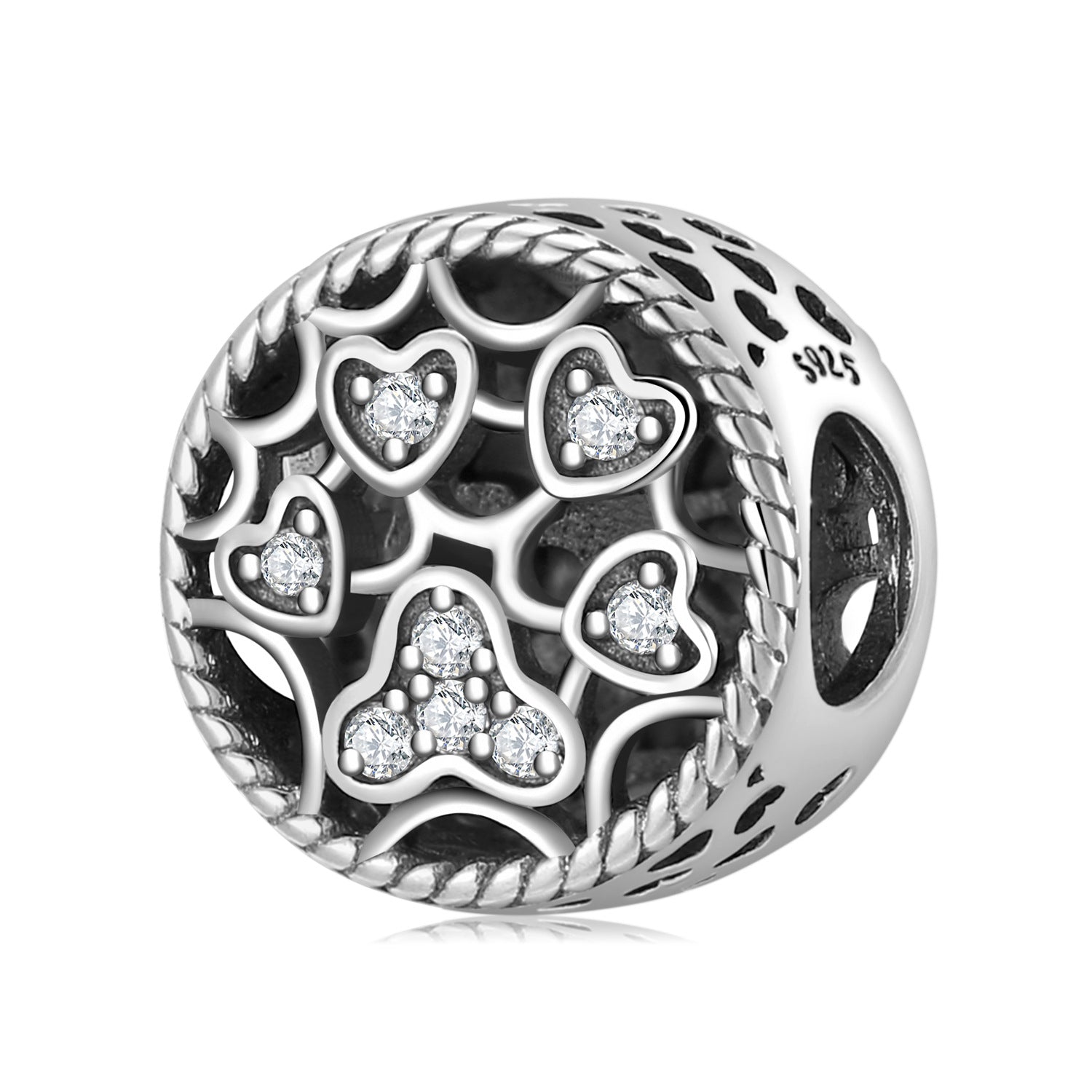 S925 Sterling Silver Beads Cute Dog Element Dog Paw Print Series Beaded Pendant DIY Accessories Loose Beads - 4 - CJ