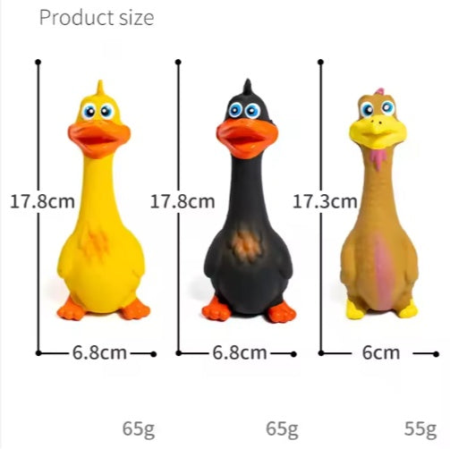 US LOCAL STOCK Hiphoppet New Latex Interactive Dog Chew Toys Cute Duck Shape Squeaky Pet Dog Interactive Boredom Buster Toys - 5 - CJ